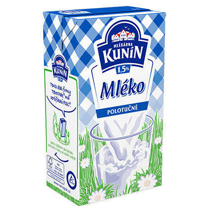 Polotučné mléko 1,5%